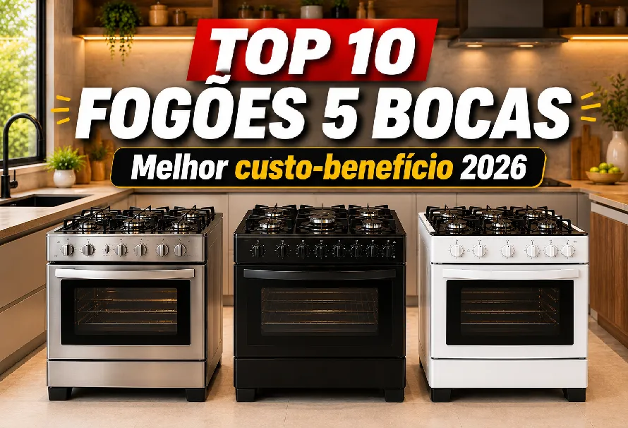 Top 10 fogões 5 bocas com melhor custo-benefício em 2026 v3