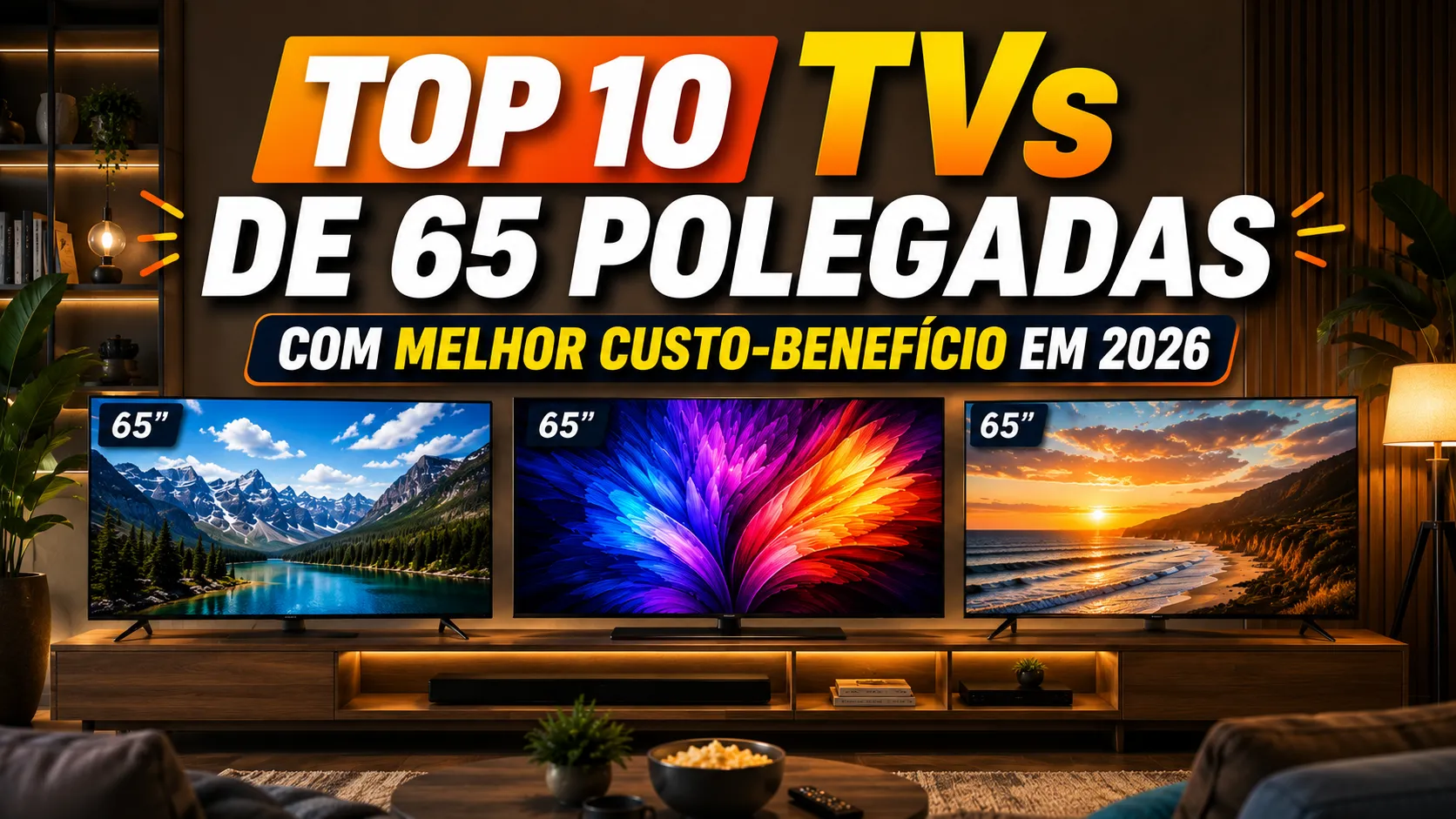Top 10 TVs de 65 Polegadas com Melhor Custo-Benefício em 2026
